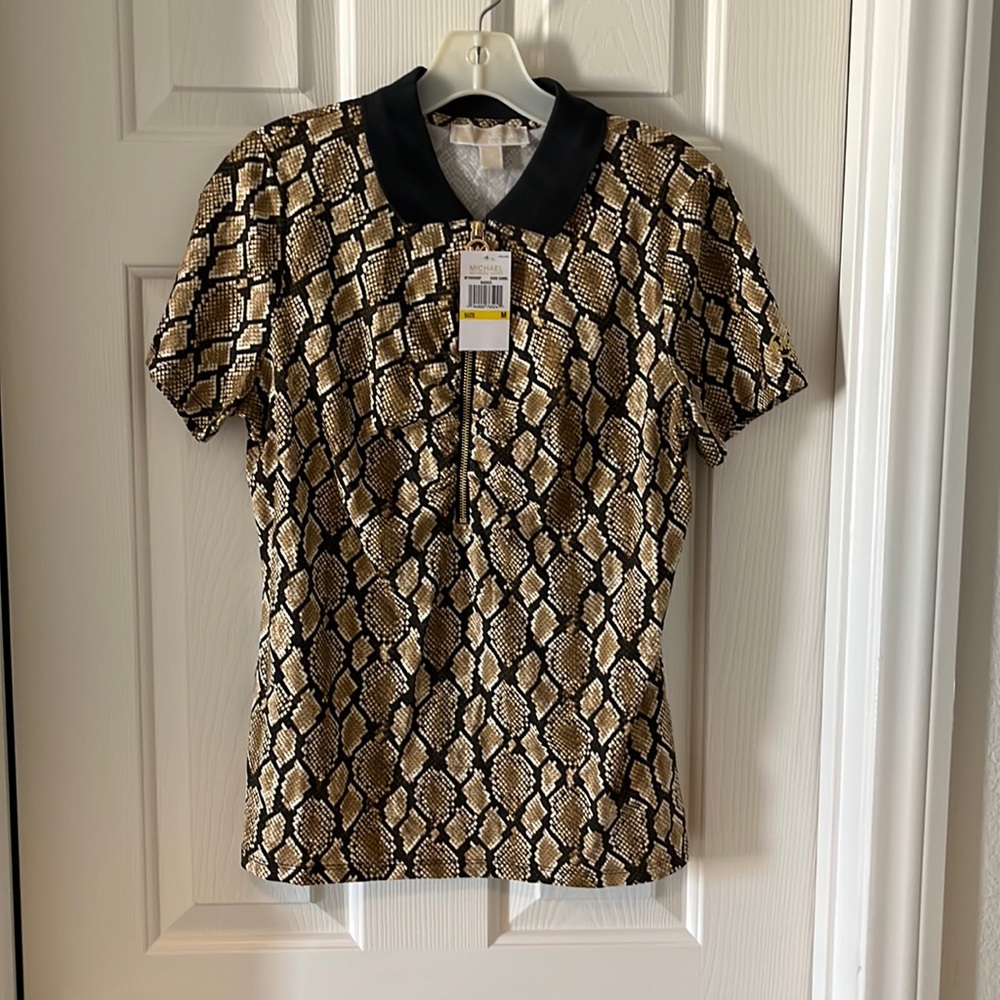 NWT MICHAEL MICHAEL KORS SNAKESKIN PRINT TOP
